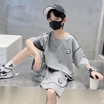 키즈키드 주니어 남아 라운드넥반팔티 세트 상하의 츄리닝 데일리룩 5부팬츠