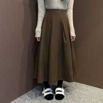 드리뮤즈 국내제작 뒷밴딩 플레어 롱 스커트 2color