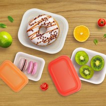 실리콘 소분 냉동 보관 밀폐 용기 중M, 레드