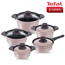 테팔 트레져 IH 인덕션 냄비세트 5종, 혼합 색상, 뚝배기 18cm + 라면 냄비 20cm + 전골 24cm + 국 24cm + 찌개 20cm