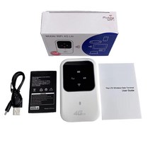 LTE WiFi 무선 인터넷 라우터 4G 100Mbps 모바일 광대역 핫스팟 모뎀 지원 5 디바이스 2400mAh 리튬 배터리, 1개