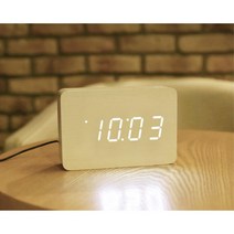 우드 디지털 시계 라이트 온도 탁상시계 무소음 무소음시계 방시계 원룸시계 알람시계, 색상 / 월럿