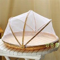 원형 덮개 망 싸리 채반 대나무 소쿠리 체반 명절 설 제사 추석 음식 전 보관 Wstug 증정, 3세대 라운드 42cm 업그레이드