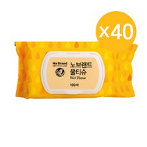 노브랜드 물티슈 (캡형) 100매 x 40팩 대용량, 100매입, 40개