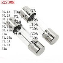 100PCS 5*20mm 패스트 유리 튜브 퓨즈 5x20 6x30mm 250V 0.1A 1 2 3 4 5 6 8 10 15 20 25 30A AMP, 15 F5A 250V_01 5X20