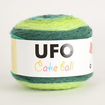 [앵콜스] UFO 케이크볼(낱개) 숄 머플러뜨기 뜨개실 털실 손뜨개, 08 완두콩그린톤 나염