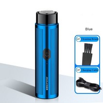 Men39s Mini Electric Shaver Automatic Razor Trimmer Portable Beard Knife Rechargeable Travel Car, [01] Blue, 01 Blue