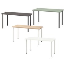 이케아 LAGKAPTEN 테이블 (140x60)+ADILS 기본다리세트, 화이트스테인상판-화이트다리