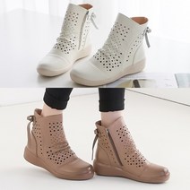 벨루치슈즈 여성 천연소가죽 큐트 리본 키높이 4cm 발편한 여름 앵글부츠