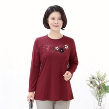 엄마옷 모슬린 핫픽스 꽃무늬 티셔츠 TS009112마담 미시옷 50대 중년여성의류 60대 엄마옷 빅사이즈 할머니옷 여성옷