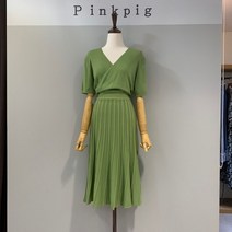 핑크피그 랩 니트 원피스(PPA2OPS2235)