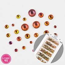 트렌드 원형 평스톤 6종세트-오색핑크 네일스톤원형스톤, 오색핑크/B306