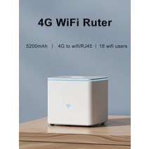 lte라우터 휴대용 와이파이 라우터 포켓파이 4g 5200mah 배터리 cpe sim 카드 모뎀 핫스팟 16 사용자 rj45 wan lan 무선, 4g 와이파이 라우터