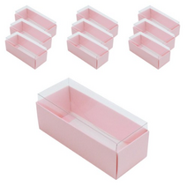 봄91 투명 PET 마카롱상자 3구 13 x 5.2 x 5.3 cm, 핑크, 20개