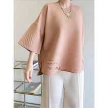 이세이 플리츠 에이폭 퍼프 탑 블라우스