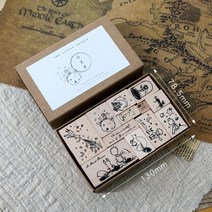 탬프 다꾸 도장 앤틱 빈티지 그림 도장 우드 유럽식 어린왕자 달, AD.어린왕자12개의도장