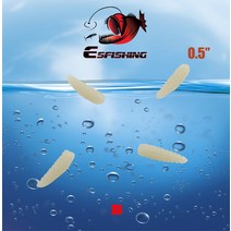 ESFISHING 소프트웜 미끼 얼음 낚시 액세서리 인공 플라스틱 소금 및 향기 구더기 0.5 인치 100 개, 8.B - 0.5in 100pcs