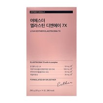 여에스더 엘라스틴 디엔에이 7X 연어 DNA 리쥬얼 젤리 초저분자 콜라겐 에라스틴 히알루론산 아미노산 데스모신 말 항인대 앨라스틴 수용성 펩타이드 500달톤 연어이리추출물, 14포, 2개