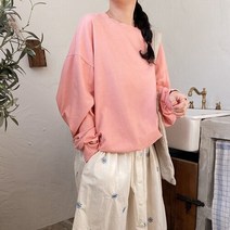 내추럴가든 솔리드 절개 코튼 맨투맨