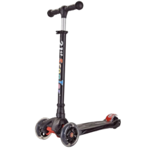 21st 아기뉴 페인팅 접이식 아동용 킥보드, 폭 24cm x 길이 55 cm, 블랙