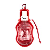 애견 산책 휴대용 물통 산책보틀 강아지 휴대용 급수기, 레드, 대형