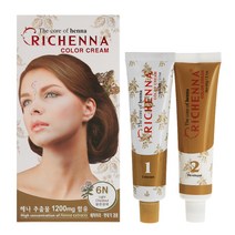 리체나 칼라 크림, 멋내기, 7YN 황갈색, 2개