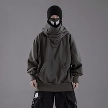 터틀넥 후드티 하이넥 후드 티셔츠 남성 스트릿