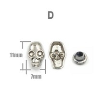 해골 크로스 뼈 리벳 스파이크 스터드 명소 Nailhead 펑크 록 DIY 가죽 공예 가방 구두 부품 액세서리, 07 D  10Pcs