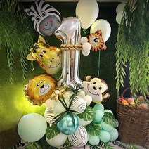 동물 파티 호일 번호 풍선 세트 농장 32inch 골드 글로브 아이 생일 파티 베이비 샤워 장식 용품, 스타일 3, 6번