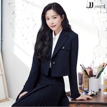 JJ지고트 버튼 포인트 울 블렌드 크롭 재킷 GMAA0JK12