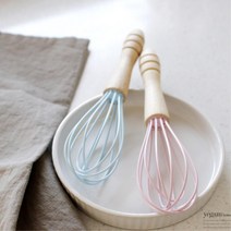 반죽 계란 믹스 섞기 실리콘 미니 거품기 2칼라 홈, 핑크