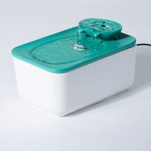 애견 자동 여과 정수기 강아지 물그릇 먹이기 고양이 물먹이기 용품, 큰 연꽃 연못 마노 그린 [1800ml 용량], 장군