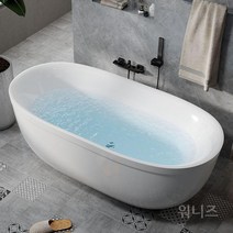 스탠딩욕조 프리 가정용 독립형 호텔 펜션 욕실 스탠딩 아크릴 이동식 타원형 반신욕 욕조, F. 1.7m수도꼭지없음