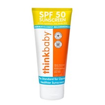 thinkbaby spf 50+ 베이비 선스크린 – 아기를 위한 안전한 천연 선블록 - 내수성 선크림 – 광범위한 UVAUVB 자외선 차단 – 비건 미네랄 선 로션 3온스., 6온스(1팩), 외용 물약