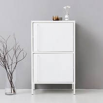 마켓비 PIDOR 캐비넷 모던세로 2문 수납장 6001015, 화이트