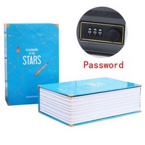 캠핑쿨러백 아이스박스 차박용품 모조 도서 비밀 보관함 잠금 종이 돈 입금 상자 휴대폰 보관 안전 상점 장식 암호, Blue  Password