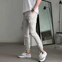 치트키 / 남자 라온 린넨스판 카고 조거팬츠