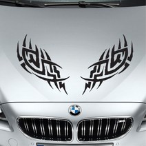 타투 무늬 개성 차량용 데칼 꾸미기 스티커 차량용스티커 신차선물 렌터카, 블랙, 대형