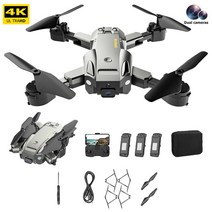 4K HD 카메라 FPV 접이식 쿼드콥터 헤드리스 모드 2.4GHz 4CH RC 드론 고도 유지 6 축 자이로스코프 LED, 12 Dual Camera 3pcs B