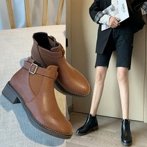 Wy 여성 패션 리얼 가죽 첼시 부츠 패션 스틸레토 앵클 워커 굽이 낮은 패션 부츠 3.5cm