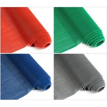 계단 출입구 현관 베란다 욕실 미끄럽방지 격자롤매트, 7mmx90cmx50cm-그레이