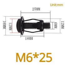 인서트 번데기 너트 M4 M5 M6 M8 꽃잎 리벳 너트 탄소강 잠금 볼트 중공 철 알루미늄 건 자동차 번호판용 리벳터 고정 나사, 11 M6x25 black(6set)