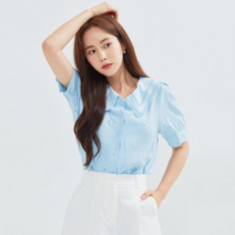[로엠] 빅카라 자수 반팔 블라우스_S RMBLC37R15
