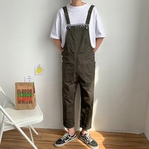 바디프로필 빅사이즈 멀티 남성 점프수트 오버롤 조거 스판 아메카지 데일리 데님 루즈핏