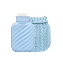 베링 실리콘 전자렌지 OK 보온 물주머니 핫백 + 니트 커버 (얼음주머니 겸용), 1개