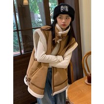 양털후리스삼각형 옷장 겨울 양모 코트 여성 두꺼운 누비 조끼 겉옷 민소매 면화 패딩 재킷 면