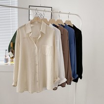 여름 긴팔 셔츠 블라우스 여성린넨셔츠