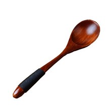 TS GLOBAL 나무 2 색 숟가락 주방 조리기구 도구 수프 작은 스푼 식기 Kicthen 액세서리 케이터링, 01 A