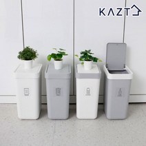 가쯔 원터치 프리미엄 사각 휴지통 10L 2개, 그레이