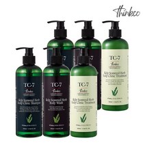 띵코 6종세트띵코 TC-7 다시마 씨위드 허브 스칼프 클리닉 샴푸x2 + 헤어트리트먼트x2 바디워시x2 각500ml 총6종